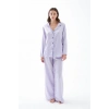 Moda Kadın Lila Oversize Saten Pijama Takımı – Rahat Kesim Şık Ev Giyim Seti