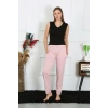 Moda Kadın Pamuk Penye Cepli Tek Alt Pijama Pudra