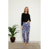 Moda Kadın Pamuklu Alt Pijama Lacivert
