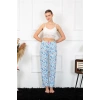 Moda Kadın Pamuklu Alt Pijama Mavi