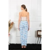 Moda Kadın Pamuklu Alt Pijama Mavi