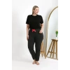 Moda Kadın Pamuklu Büyük Beden Alt Pijama Antrasit