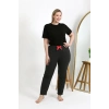 Moda Kadın Pamuklu Büyük Beden Alt Pijama Antrasit