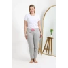 Moda Kadın Pamuklu Büyük Beden Alt Pijama Gri