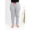 Moda Kadın Pamuklu Büyük Beden Alt Pijama Gri