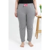 Moda Kadın Pamuklu Büyük Beden Alt Pijama Gri