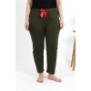 Moda Kadın Pamuklu Büyük Beden Alt Pijama Haki