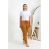 Moda Kadın Pamuklu Büyük Beden Alt Pijama Hardal