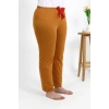 Moda Kadın Pamuklu Büyük Beden Alt Pijama Hardal
