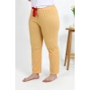 Moda Kadın Pamuklu Büyük Beden Alt Pijama Sarı