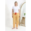 Moda Kadın Pamuklu Büyük Beden Alt Pijama Sarı