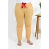 Moda Kadın Pamuklu Büyük Beden Alt Pijama Sarı