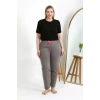 Moda Kadın Pamuklu Büyük Beden Alt Pijama Vizon