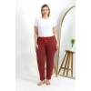 Moda Kadın Pamuklu Büyük Beden Alt Pijama Yavruağzı