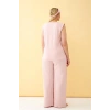 Moda Kadın Pembe Büyük Beden Penye Alt Üst Takım