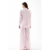 Moda Kadın Pembe Oversize Saten Pijama Takımı – Rahat Kesim Şık Ev Giyim Seti