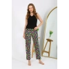 Moda Kadın Penye Smile Desenli Tek Alt Pijama