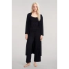 Moda Kadın Siyah Yumuşak Dokulu Dökümlü Uzun Kimono Şık ve Rahat Ev Giyim