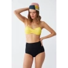 Moda Kadın Straplez Sarı Yüksek Bel Bikini Takımı