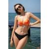 Moda Kadın Yarım Destekli Alt Üst Bikini Takım Turuncu
