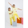 Moda Kız Çocuk Kısa Kol Sarı Penye Pijama Takım
