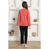 Moda Kız Çocuk Penye Pijama Takım Mercan