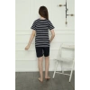 Moda Kız Çocuk Penye Şortlu Pijama Takım Lacivert
