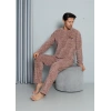 Moda Polar Erkek Pijama Takımı Sütlü Kahve