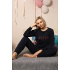 Moda Polar Kadın Pijama Takımı Lacivert