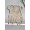 Müslin Kumaş Çiçek Nakışlı Pamuklu Kız Bebek Tulum