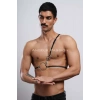 Omuz Detaylı Erkek  Deri Göğüs Harness, Gömlek Kemeri - Brfm110
