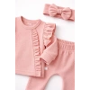 Pembe Fırfırlı 3’lü Kız Bebek Takımı