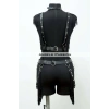 Püslüllü Deri Harness Takım, Püsküllü Elbise Aksesuarı - Brf768