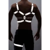Reflektörlü - Karanlıkta Yansıyan Erkek  Göğüs Ve Bacak Harness Takım - Brfm199