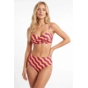 Renkli Straplez Yüksek Bel Bikini Takımı
