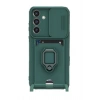 Samsung Galaxy S25 Plus Kılıf Zuma Kartvizitli Yüzüklü Silikon - Yeşil