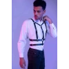 Şık Erkek  Deri Göğüs Harness - Brfm40