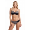 Siyah Zebra Desenli Straplez Desteksiz Bikini Takımı