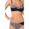 Siyah Zebra Desenli Straplez Desteksiz Bikini Takımı