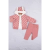 Tavşan Kulaklı Puanlı 3lü Kız Bebek Takım