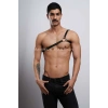 Tek Omuz Erkek  Deri Harness - Dansçı Deri Giyim - Erkek  Dansçı Ürünleri -  Brfm3