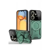 Xiaomi Redmi 13C Kılıf Joy Lens Standlı Kapak - Koyu Yeşil