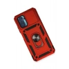 Xiaomi Redmi Note 10 Kılıf Pars Lens Yüzüklü Silikon - Kırmızı