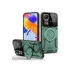 Xiaomi Redmi Note 11 Pro Kılıf Joy Lens Standlı Kapak - Koyu Yeşil