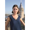 Yaprak Desenli Ve Dantelli 3lü Pijama Takımı
