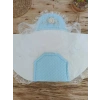 Yenidoğan Topçikli Gül Bahçesi Tül Örtülü Kız Erkek Bebek Klasik Kundak Bebek Battaniyesi Mavi