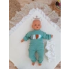 Yenidoğan Wool Yün Kumaş Taç Nakışlı Güpür Duvaklı Fiyonk Prizma Taş Unisex Kundak Bebek Battaniyesi Kahverengi