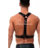 Yuvarlak Detaylı X Harness - Şık Erkek  Göğüs Harness, Deri Harness - Brfm219