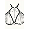 Zincirli Lastik Seksi Göğüs Harness - Brf805