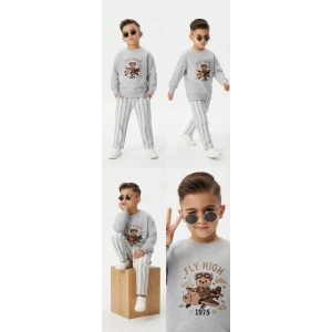 2/5 Yaş Baskılı Fenomen Cool Çizgili Çocuk Takımı